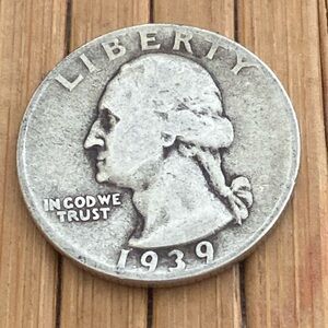 Vintage 1939 No Mint Mark Washington Quarter